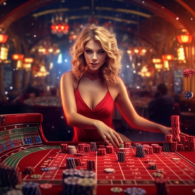 Betbhai9 live casino dealer at table